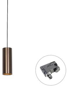 Dizajnerska viseča svetilka temno bronasta vklj. adapter za tirnico 3-fazna - 3-Phase Tubo