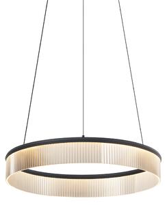 Moderna viseča svetilka črna 59cm vklj. LED 3-stopenjsko zatemnjevanje - Anello Chandelier