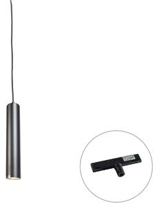 Dizajnerska viseča svetilka črna vklj. adapter za tirnico 1-fazna - Slimline Tuba Small