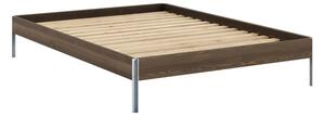 Rjava zakonska postelja iz masivnega bora z letvenim dnom 140x200 cm Core – Karup Design