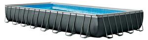 Intex Bazen s kovinskim ogrodjem Ultra Quadra XTR (Do x Š x V: 975 x 488 x 132 cm, Temno sive barve, 54.368 l, Krystal Clear peščeni filter & solni si