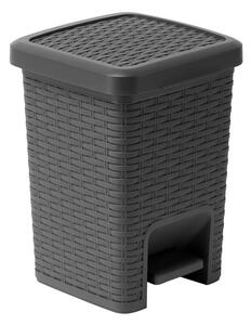 Siv kopalniški koš s pedalom Addis Rattan Bath Bin Charcoal, 5 l