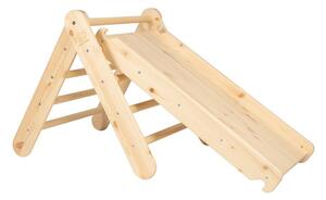 Piklerjev trikotnik iz masivnega bora v naravni barvi 46x87x60 cm Montessori – Meowbaby