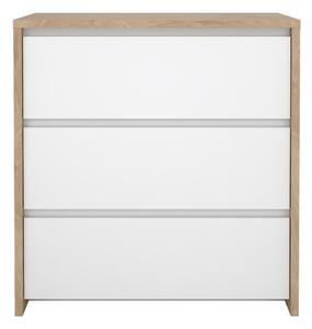 Bela komoda v hrastovem dekorju 80x84x48 cm Next – Tvilum