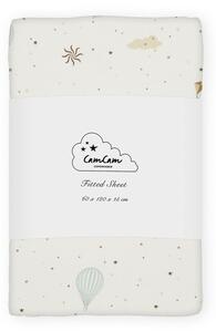 Slonokoščena napenjalna otroška rjuha za otroško posteljico iz organskega bombaža 60x120 cm Dreamland – Cam Cam Copenhagen