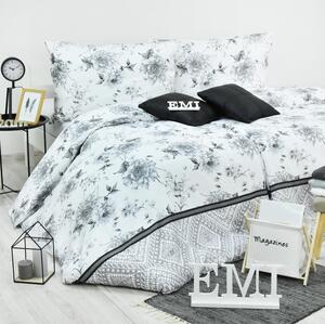 Prevleka Symphony saten sivo-bela EMI, Standardni enojni posteljni komplet vključuje 1x 140x200 + 1x 70x90