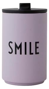 Vijoličen termo lonček 350 ml Smile – Design Letters