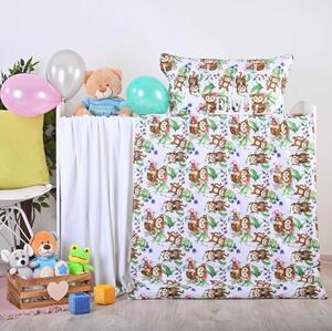 Otroške bombažne rjuhe Opice EMI, Otroški set 90x130 + 45x65