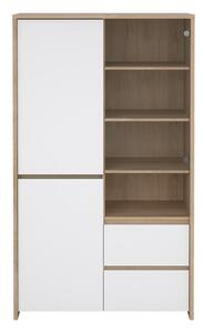 Bela vitrina v hrastovem dekorju 100x170x48 cm Next – Tvilum