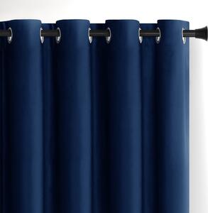 Temno modra žametna zavesa za delno zatemnitev 140x245 cm Eyelets – Restilo