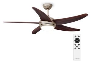 Klarstein Bolero stropni ventilator z lučjo | 132 cm | 35 W | Tiho delovanje | Les