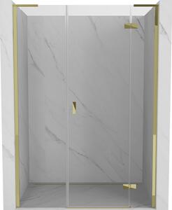 Mexen Mist-H L nihajna desna pršna vrata 160 cm, prozorna, zlata - 8A5L-160-001-50-00-P