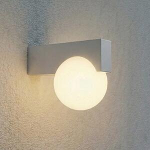 Lucande LED-stenna svetilka za zunanjo uporabo Vijon, svetlo siva, CCT, IP44, Siva, Aluminij, Sodobni