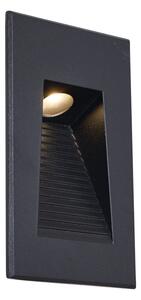 Moderna Vgradna Stenska Svetilka Črna 7cm z LED IP65 - Trem