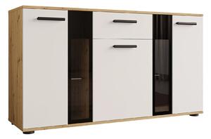 Komoda Tucson 114, Artisan hrast, Bela, 80x141x41cm