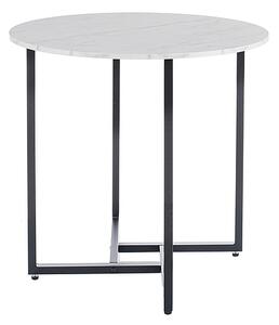 Okrogla jedilna miza ALTO II 80 cm, bel marmor dekor