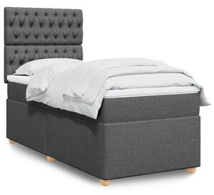 VidaXL Box spring postelja z vzmetnico temno siva 80x200 cm blago