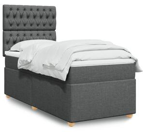 VidaXL Box spring postelja z vzmetnico temno siva 80x200 cm blago