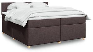 VidaXL Box spring postelja z vzmetnico temno rjav 200x200 cm blago