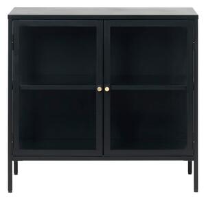 Črna kovinska vitrina 90x85 cm Carmel – Unique Furniture