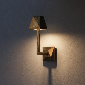 Moretti Luce Zunanja stenska svetilka LED Silva Edge, višina 30,5 cm, starinsko medenina, Bronasta / starinska medenina, Medenina, Podeželska hiša / Rustikalna