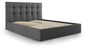 Temno siva zakonska postelja Mazzini Beds Nerin, 160 x 200 cm