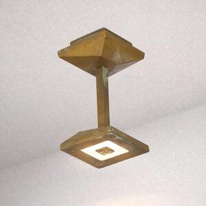Moretti Luce Zunanja stropna LED-svetilka Aura Edge, višina 20 cm, starinsko medenina, Bronasta / starinska medenina, Medenina, Podeželska hiša / Rustikalna