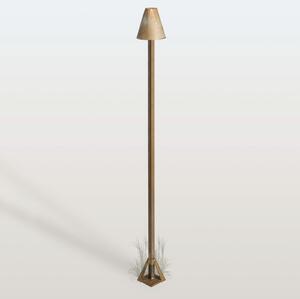 Moretti Luce LED-ulična svetilka Silva Disk, višina 100 cm, starinsko medenina, IP65, Bronasta / starinska medenina, Medenina, Podeželska hiša / Rustikalna