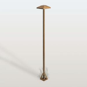 Moretti Luce LED-ulična svetilka Aura Edge, višina 100 cm, starinsko medenina, IP65, Bronasta / starinska medenina, Medenina, Podeželska hiša / Rustikalna