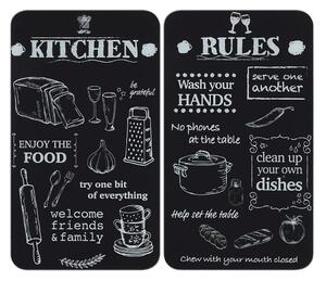 Zaščitne plošče za štedilnik iz kaljenega stekla 2 ks 52x30 cm Kitchen Rules – Maximex