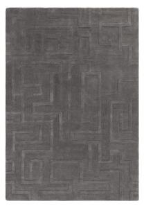 Antracitno siva volnena preproga 120x170 cm Maze – Asiatic Carpets