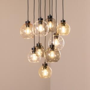 TK Lighting Visoka svetilka Cubus Mix, Ø 58 cm, 9-svetilna, večbarvna, steklo, E27, zatemnjen, Večbarvna, Dnevna soba / jedilnica, Steklo