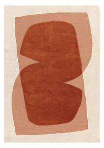 Oranžna/bež ročno tkana volnena preproga 120x170 cm Kinney – MADE