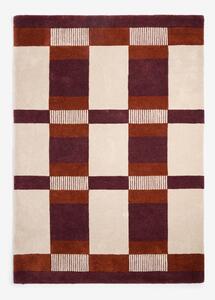 Bordo rdeča/kremno bela ročno tkana preproga iz recikliranih vlaken 120x170 cm Franka – MADE