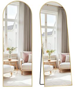 Zaobljeno ogledalo UMBRA, 160x50 cm, zlata SongmicsHome