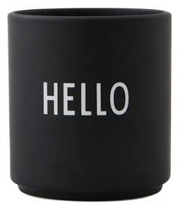 Črna porcelanasta skodelica 300 ml Hello – Design Letters