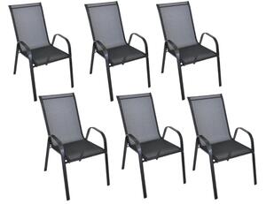 Set 6 kosov vrtnih stolov TAVERNO črna