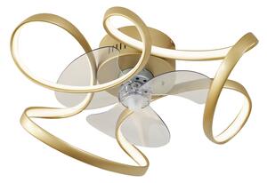 Stropni ventilator medenina 55cm vklj. LED zatemnitev z daljinskim upravljalnikom - Mandy