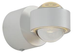 Dizajnerska stenska svetilka bela vklj. LED IP44 - Lens