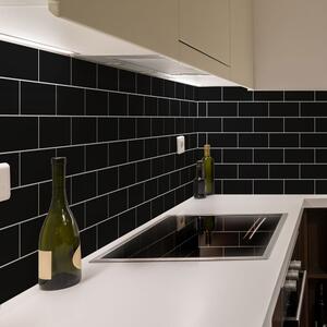 Komplet nalepk za ploščice 30 kosov 20x10 cm Subway Tiles Black - Ambiance