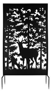 Črn kovinski balkonski zastor 100x186 cm Deer – Esschert Design