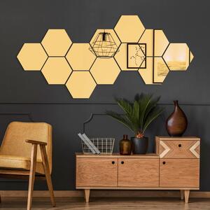 Komplet nalepk za steno 12 kosov 17x20 cm Hexagons Gold - Ambiance