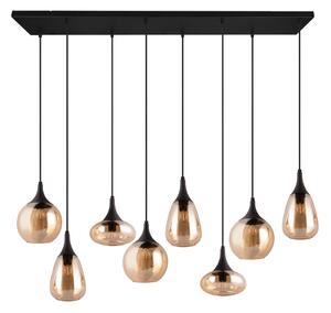Črna/oranžna viseča svetilka s steklenim senčnikom Lumina – Trio