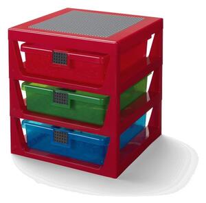 Rdeč organizator s 3 predali za shranjevanje LEGO®