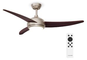 Klarstein El Paso stropni ventilator z lučjo | 132 cm | 35 W | Tiho delovanje | Les