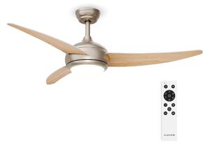 Klarstein El Paso stropni ventilator z lučjo | 132 cm | 35 W | Tiho delovanje | Les