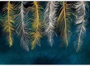 Artgeist Fototapeta Gilded Feathers, 150x105cm