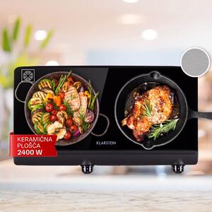 Klarstein Cookbuddy, dvojna kuhalna plošča, 2400 W, 5 stopenj moči, steklokeramika
