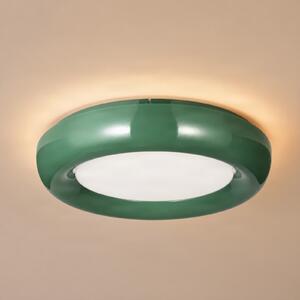 Lindby LED stropna svetilka Lennox, zelena, 3-stopenjsko zatemnjevanje, Ø 43 cm, zatemnjen, Zelena, Dnevna soba / jedilnica, Kovina, Sodobni