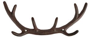 Rjav kovinski stenski obešalnik Antlers – Esschert Design